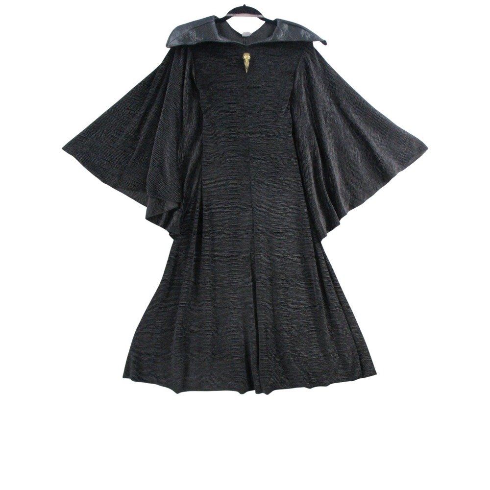 Disney Maleficent Costume Dress Womens Medium Black Wing Sleeve Raven Skull Gown